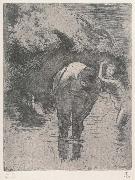 Three woman bathing Camille Pissarro